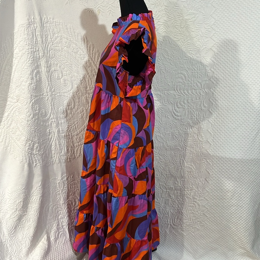 Peach Love multicolored tiered maxi‎ dress, size small - Picture 7 of 14